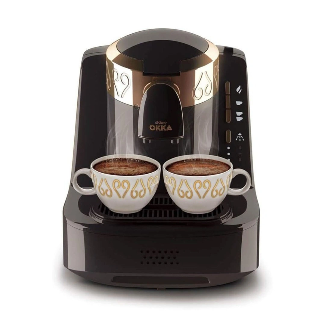 ماكينة قهوة تركى ارزوم اوكا - 710 وات - 2 فنجان - اسود في نحاسى - OK001