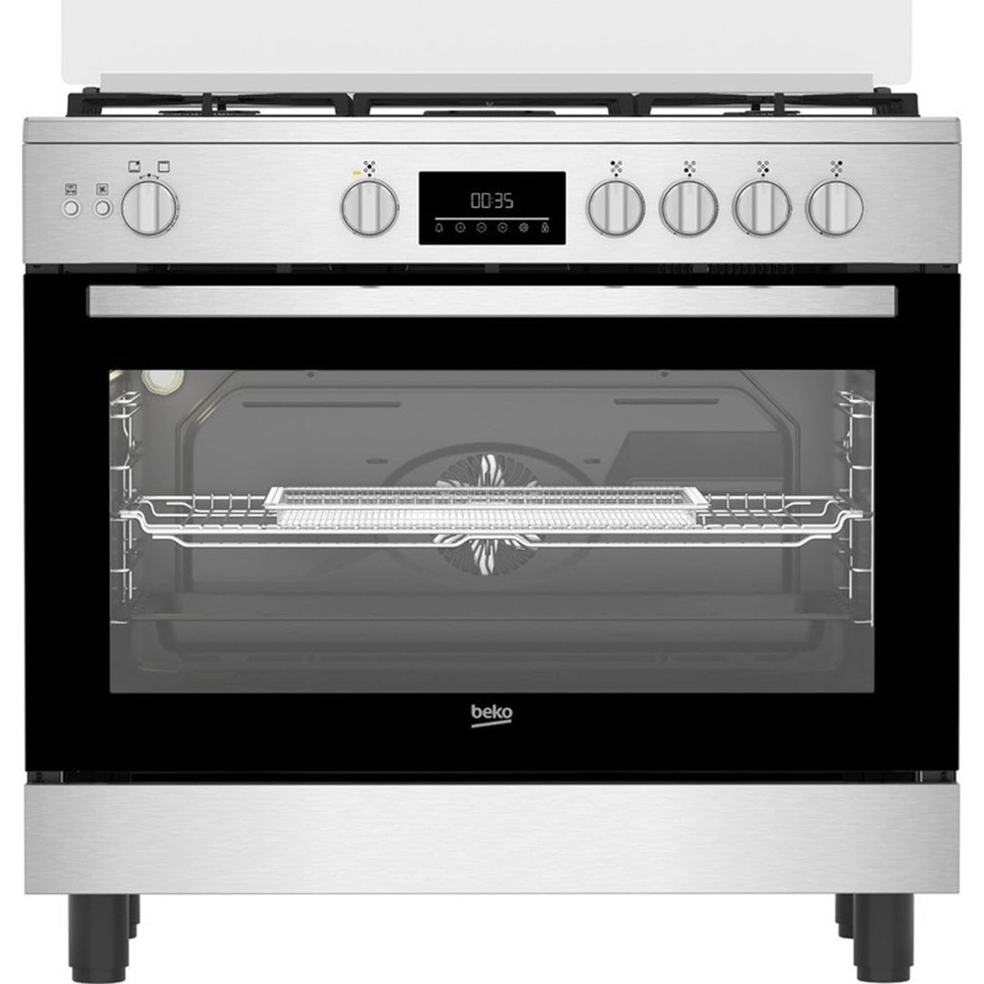 بوتاجاز غاز بيكو بشواية وخاصية آير فراير - 5 شعلة - فضي - BGGR 11225 GX