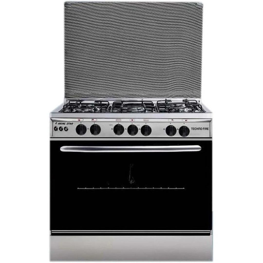 بوتجاز غاز تكنو فاير - 80 سم - 5 شعلة - فضي - TF-15-SF