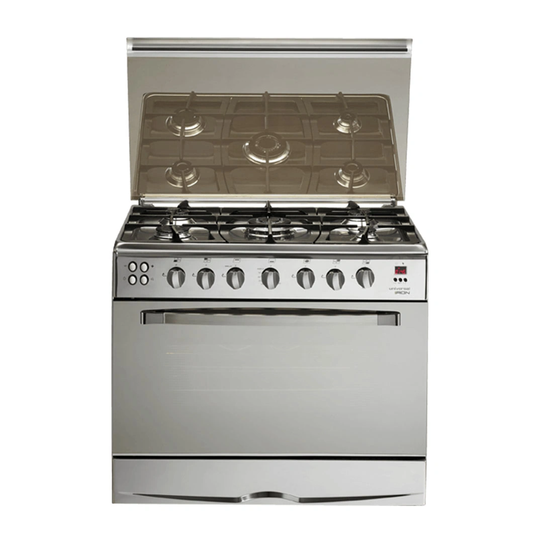 بوتاجاز يونيفرسال آيرون - 90*60 سم - 5 شعلة - فضي 9605I-7S