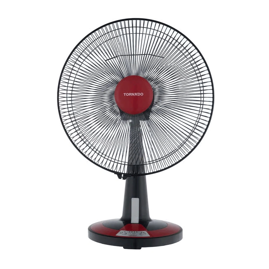 مروحة مكتب تورنيدو - 16 بوصة - أسود/أحمر - 4 ريشة - TDF16D