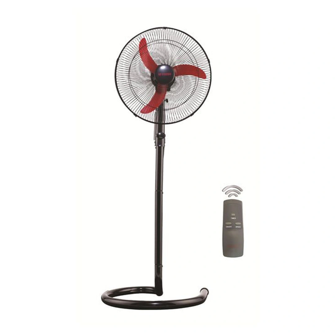 مروحة فريش ستاند شبح - 20 بوصة - بالريموت - أسود/أحمر