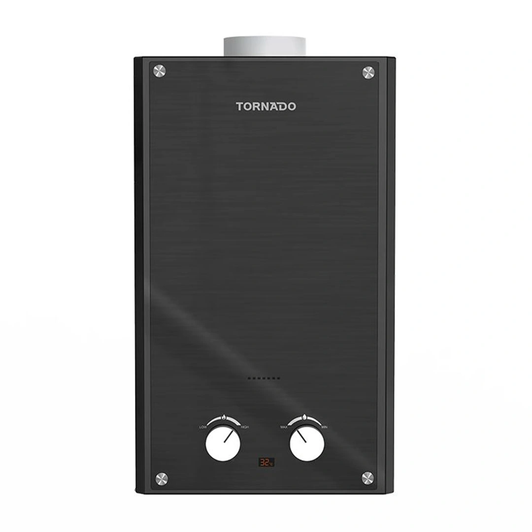 سخان مياه تورنيدو غاز- 10 لتر- طبيعي- أسود زجاجي - GHE-10MP-GB