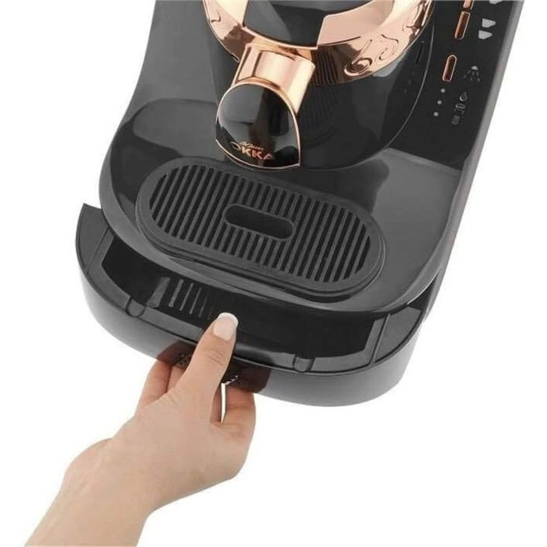 ماكينة قهوة تركى ارزوم اوكا - 710 وات - 2 فنجان - اسود في نحاسى - OK001