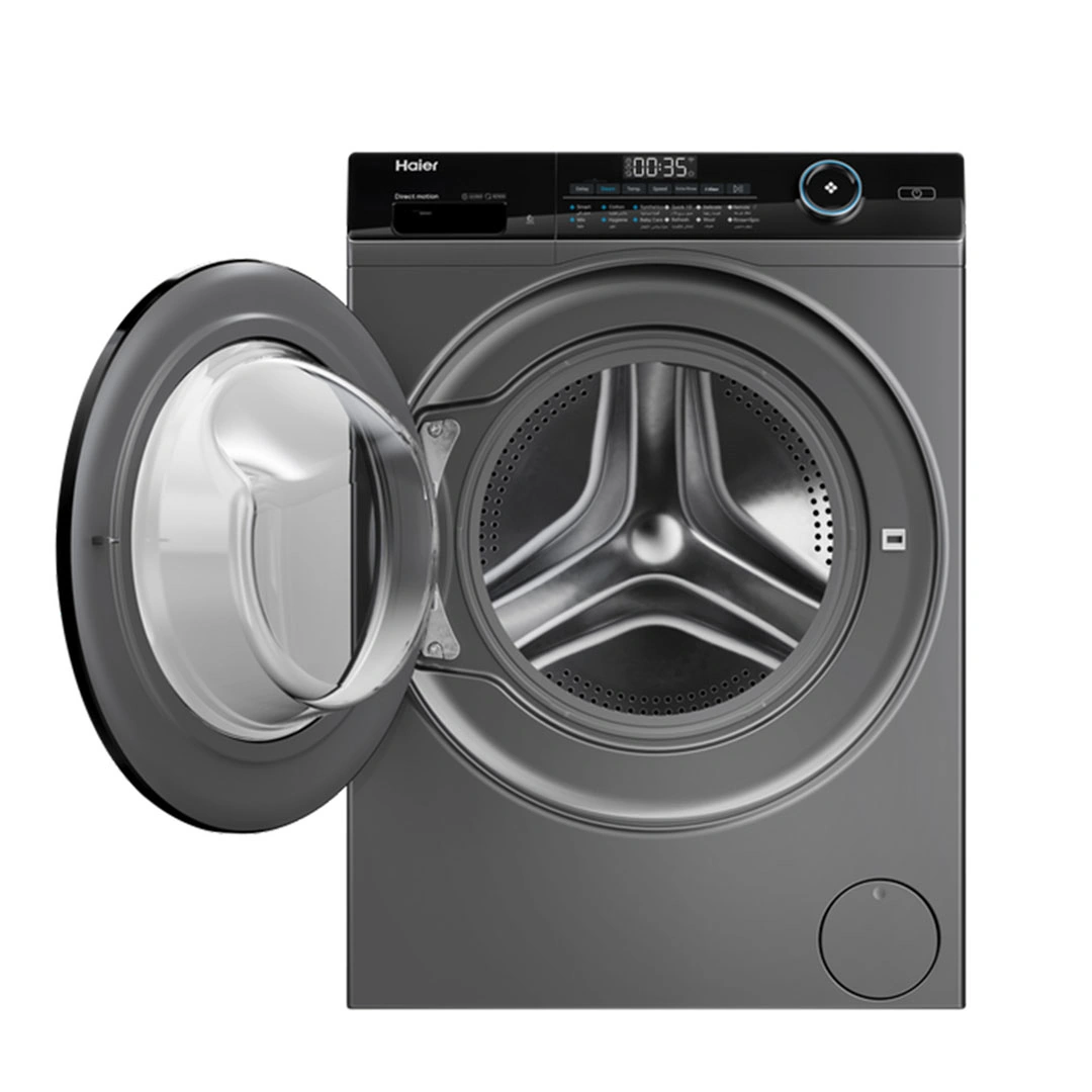 غسالة ملابس تحميل امامي هاير - 9 كجم - انفرتر - فضي - HW90-B14959S6TU1
