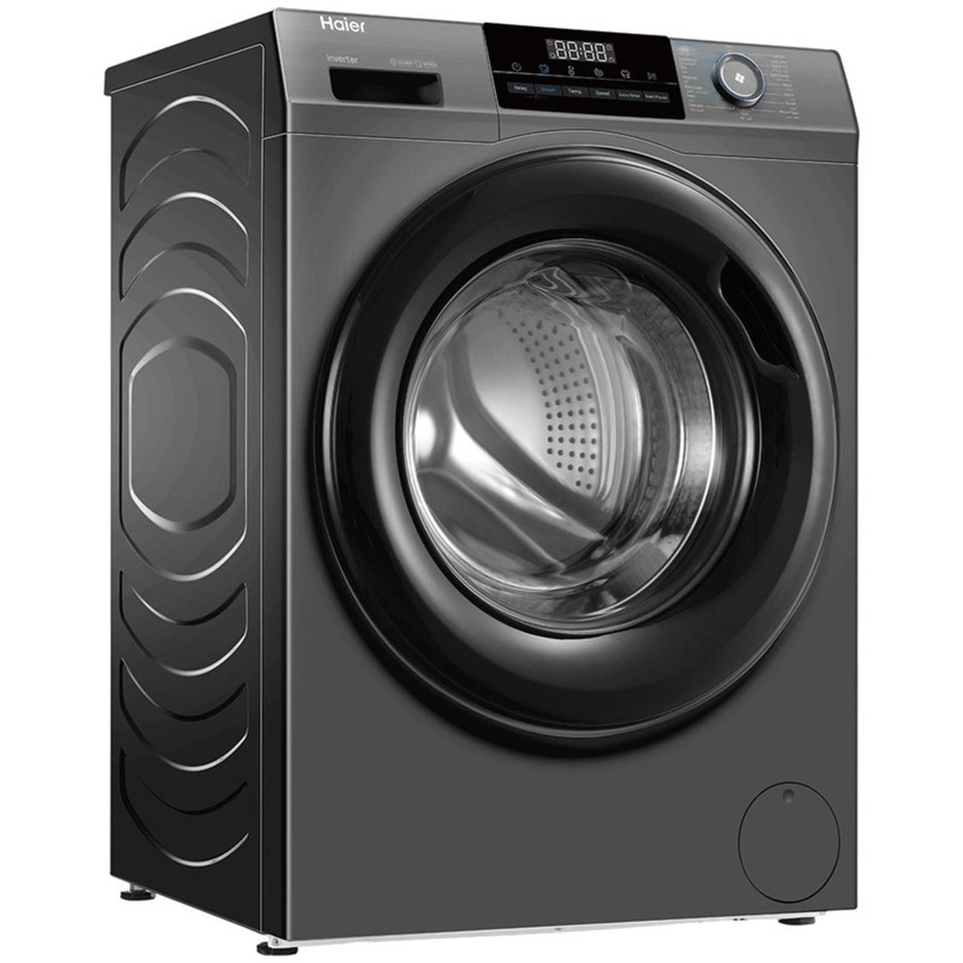 غسالة ملابس هاير - 8 كجم - انفرتر - تحميل امامي - فضي - HW80-BP14929AS6