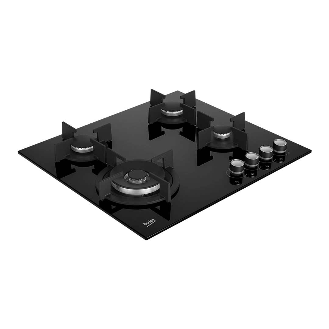 بوتجاز مسطح بلت ان بيكو غاز - 60سم - 4 عين زجاج - أسود - HILW64222SE