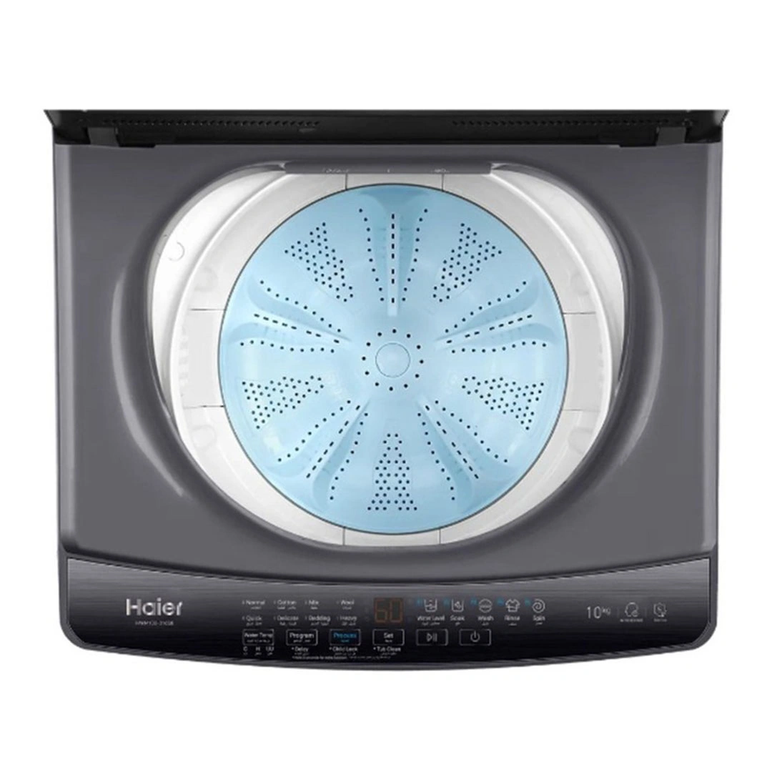 غسالة ملابس هاير - 10 كجم - تحميل علوي - فضي غامق - HWM100-316S6