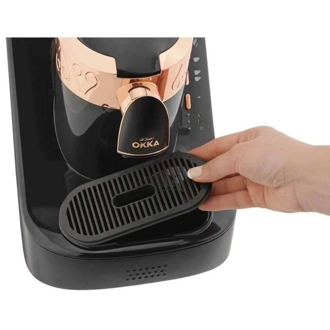 ماكينة قهوة تركى ارزوم اوكا - 710 وات - 2 فنجان - اسود في نحاسى - OK001