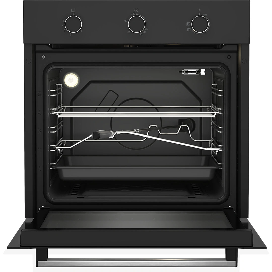 فرن بلت ان بيكو غاز مروحة - 60 * 60 سم - Hسود / فضى BIH12100BC