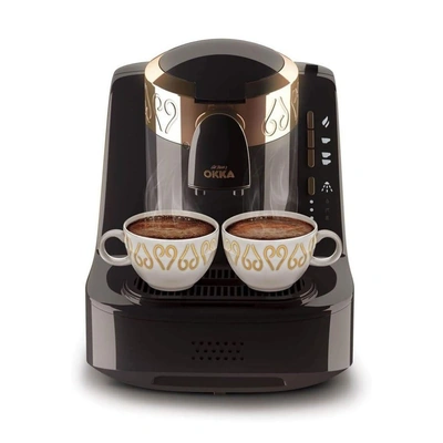 ماكينة قهوة تركى ارزوم اوكا - 710 وات - 2 فنجان - اسود في نحاسى - OK001