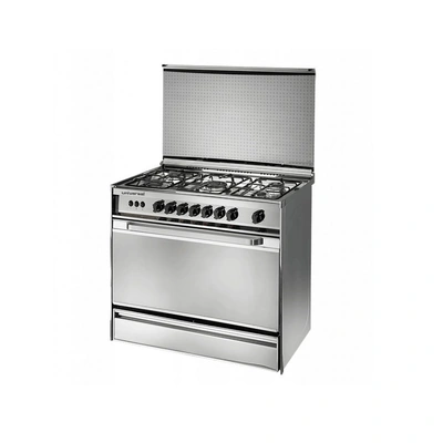 بوتجاز غاز يونيفرسال تربو - 5 شعلة - 90 سم - مع مروحة - ستانلس - 8905SS