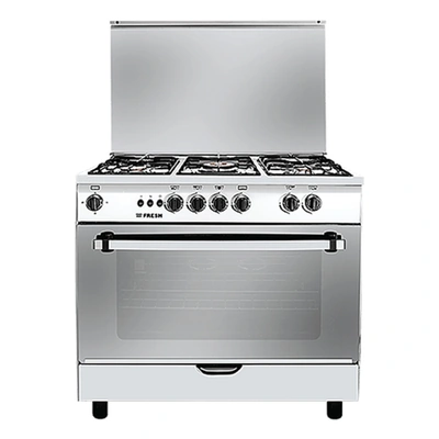 بوتاجاز فريش جامبو مروحة نحاس- 90 × 60 سم- 5 شعلة- ستانلس ستيل