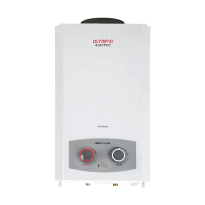 أوليمبيك سخان غاز هيرو فلو 10 لتر ديجيتال مدخنة أدابتر أبيض - 945105584