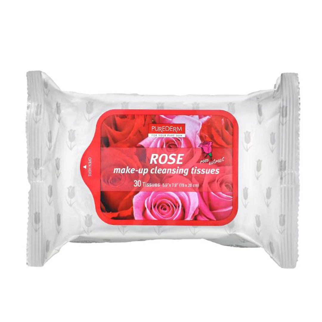 مناديل تنظيف مكياج طبيعية "ورد" بيوردرم - ADS604
