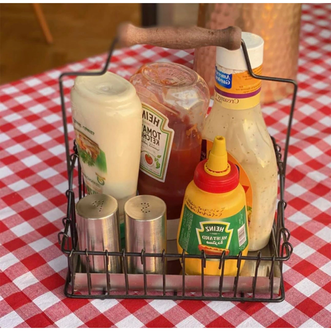 حامل صوصات - معدن - اسود