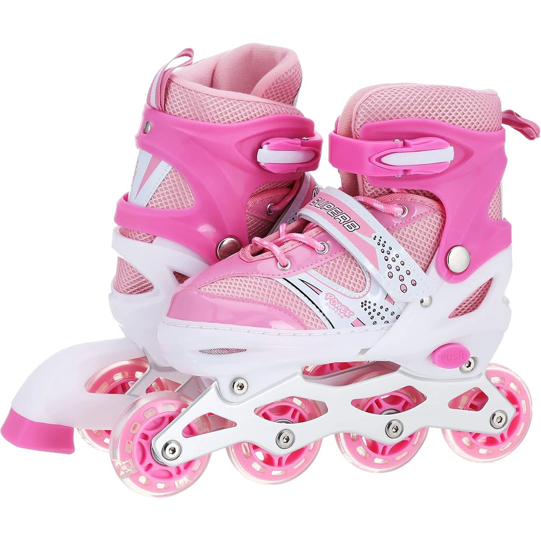 حذاء تزلج بعجل صف واحد مقاس (35-38) - بينك