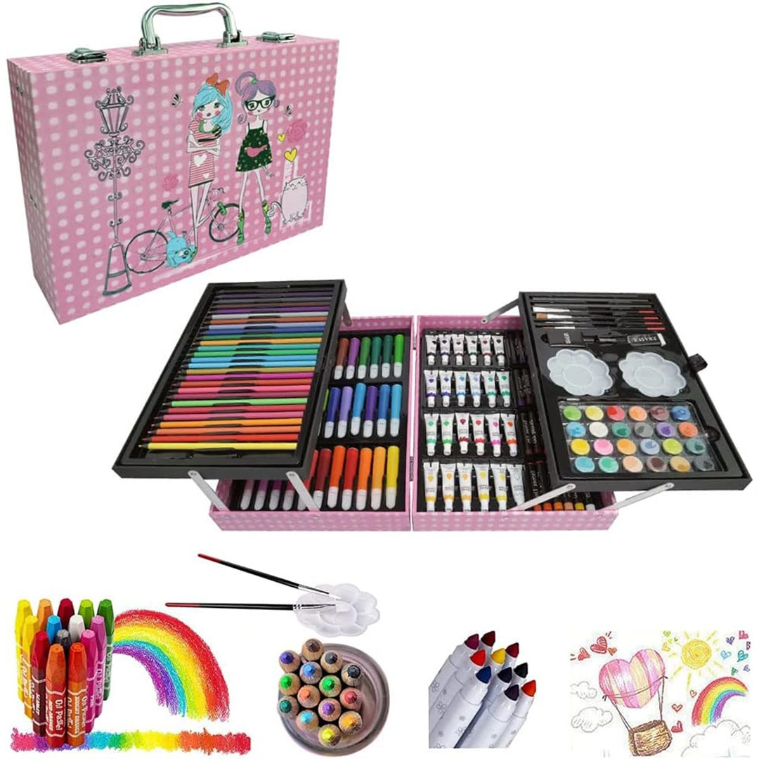 شنطة رسم احترافية للاطفال والمراهقين - 145 قطعة