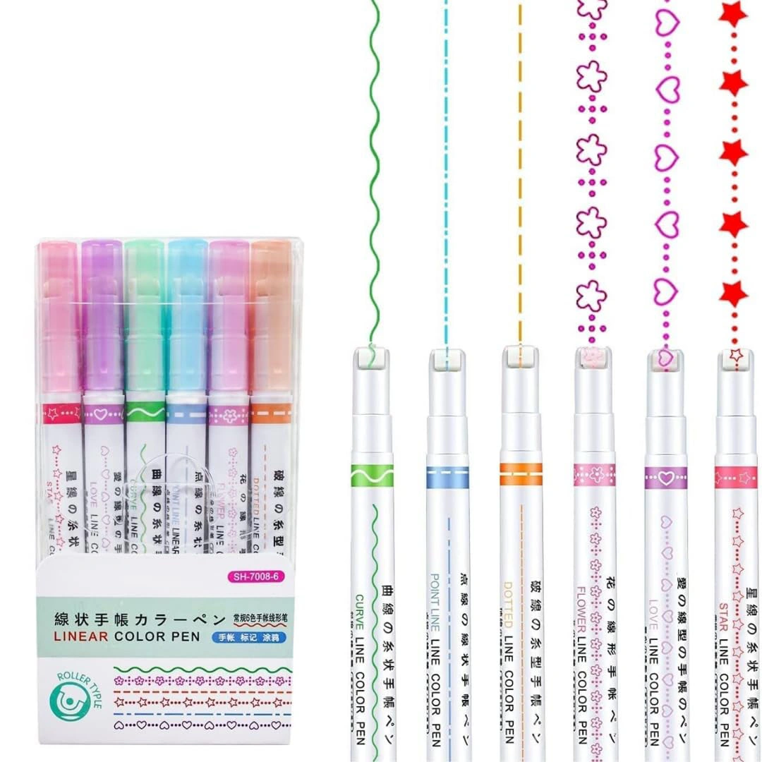 اقلام الخطوط العجيبة - 6 أشكال