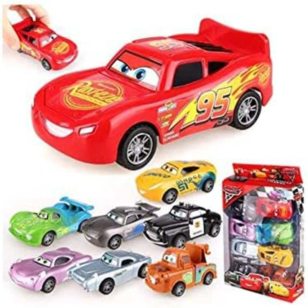 لعبة سيارات صغيرة لايتنينج ماكوين - 8 قطع
