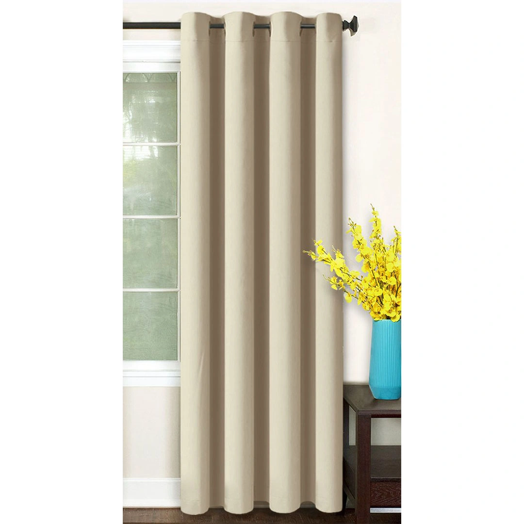 ستائر بلاك اوت - لوح واحد - 132 سم عرض × 214 سم طول - بيج - بثقوب (BL)