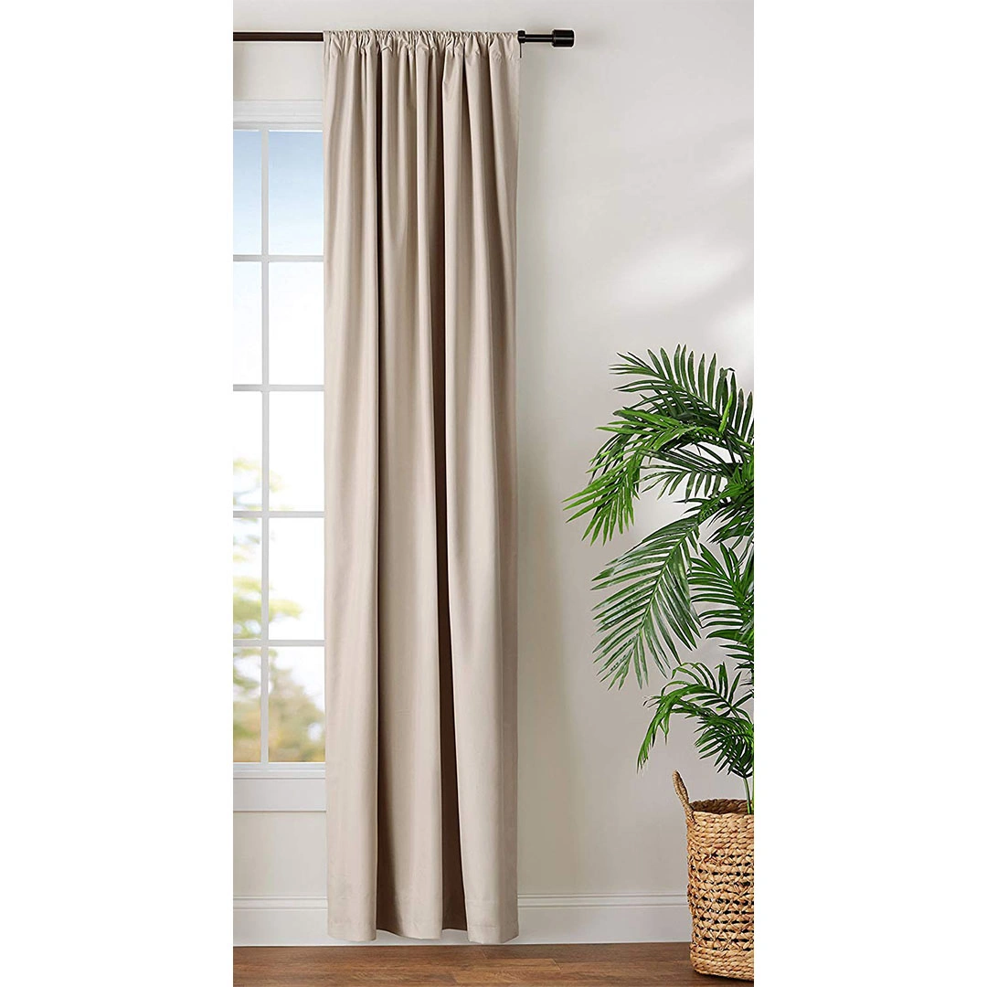 ستائر بلاك اوت - لوح واحد - 132 سم عرض × 214 سم طول - بيج - بشريط (BL)