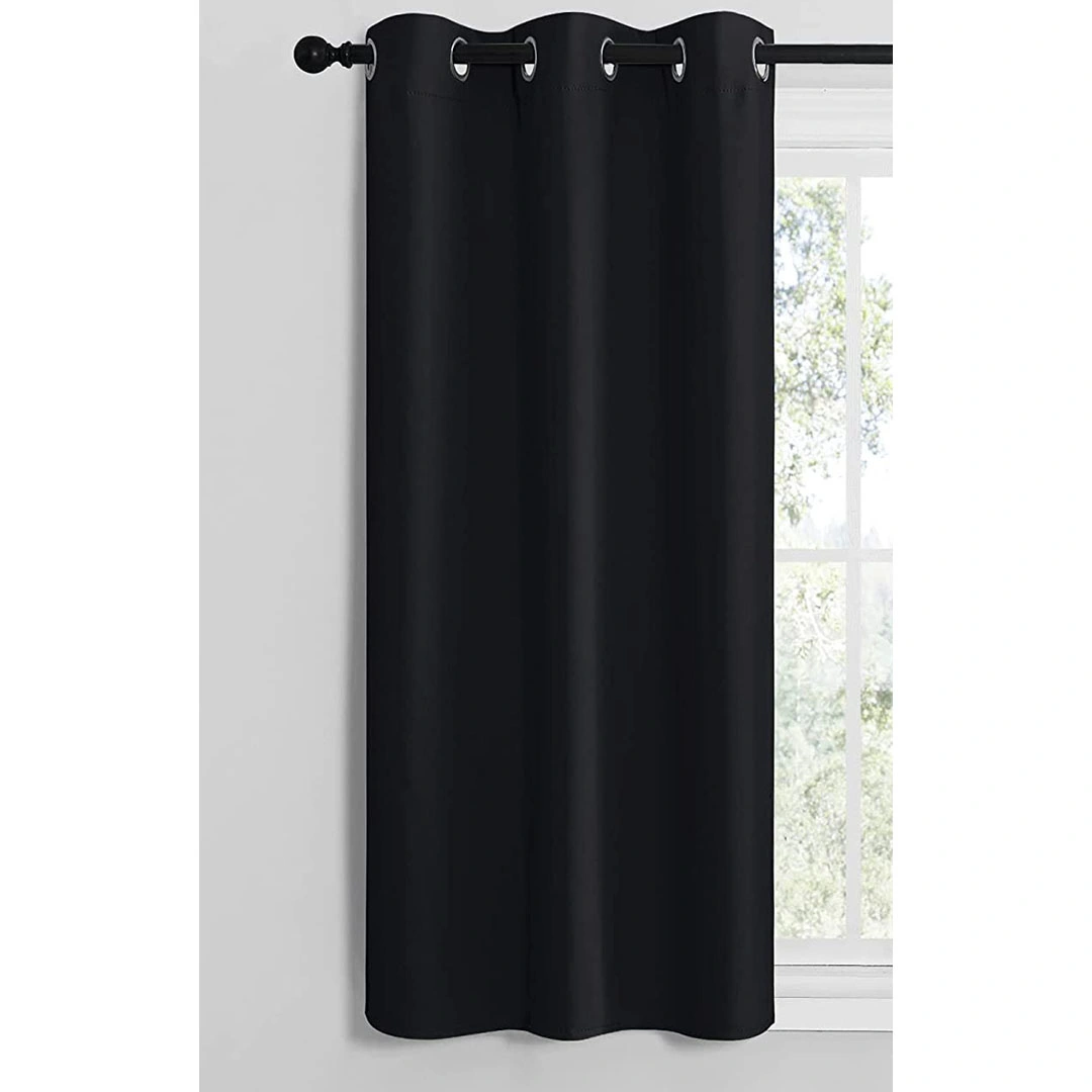 ستائر بلاك اوت - لوح واحد - 132 سم عرض × 160 سم طول - أسود - بثقوب (BL)