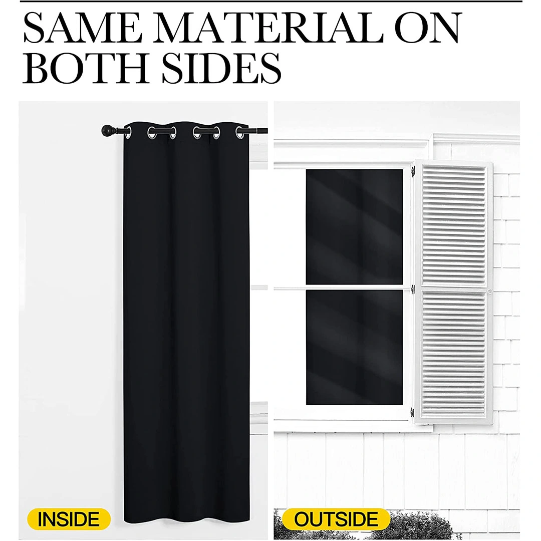 ستائر بلاك اوت - لوح واحد - 132 سم عرض × 214 سم طول - أسود - بثقوب (BL)