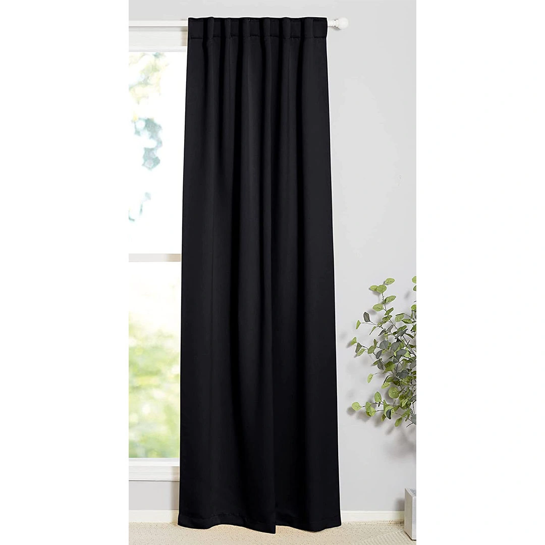 ستائر بلاك اوت - لوح واحد - 140 سم عرض × 240 سم طول - أسود - بشريط (BL)