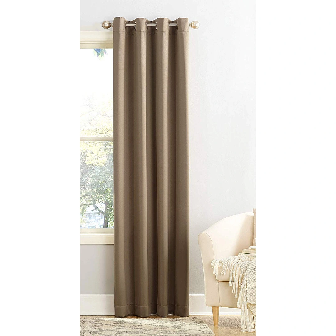 ستائر بلاك اوت - لوح واحد - 140 سم عرض × 240 سم طول - كافيه - بثقوب (BL)