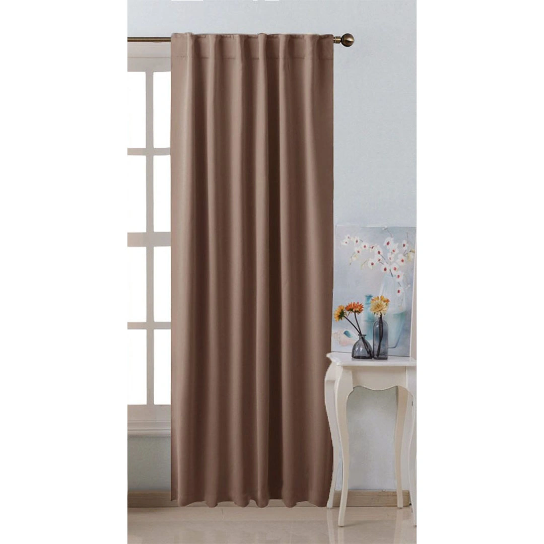 ستائر بلاك اوت - لوح واحد - 140 سم عرض × 240 سم طول - كافيه - بشريط (BL)