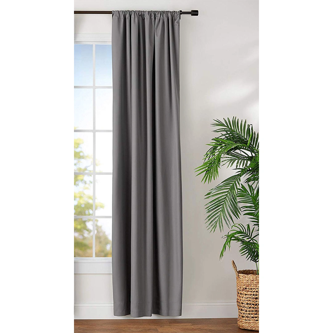 ستائر بلاك اوت - لوح واحد - 132 سم عرض × 214 سم طول - رمادي - بشريط (BL)