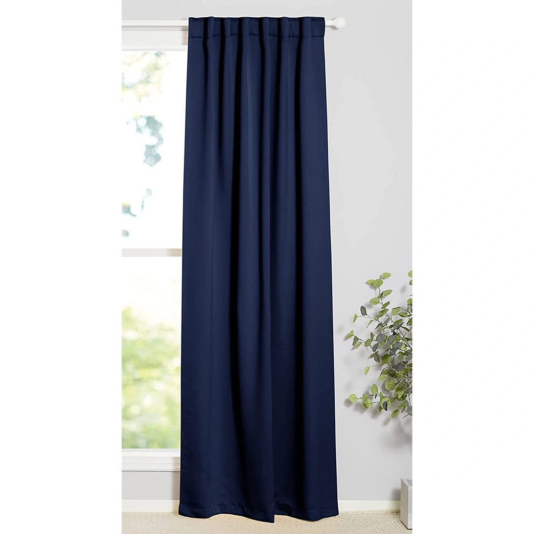 ستائر بلاك اوت - لوح واحد - 140 سم عرض × 240 سم طول - أزرق داكن - بشريط (BL)