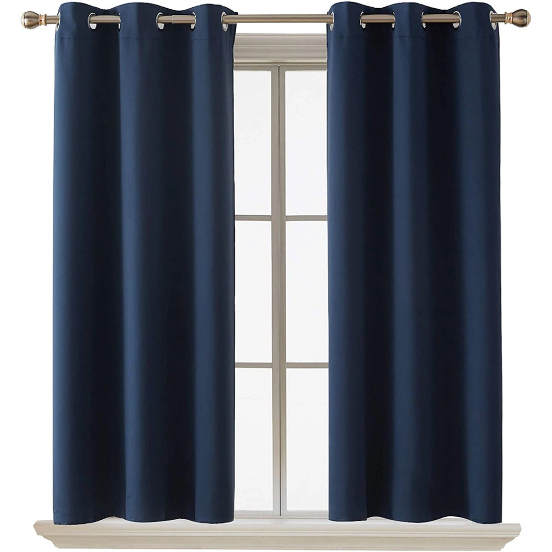 ستائر بلاك اوت حرارية بستة عشر ثقبًا - لوح واحد - 270 سم عرض × 260 سم طول - أزرق داكن