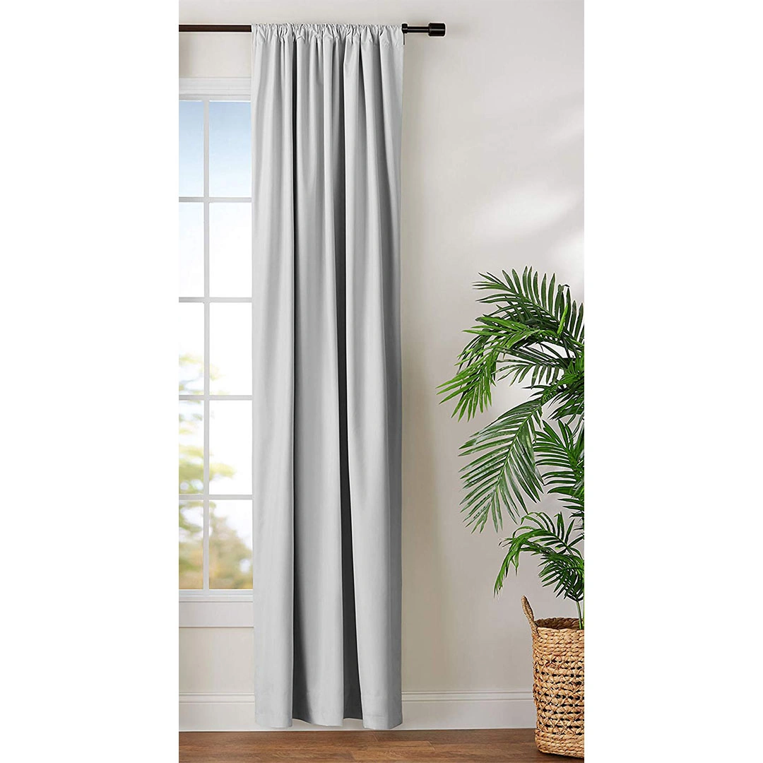 ستائر بلاك اوت - لوح واحد - 140 سم عرض × 240 سم طول - فضي - بشريط (BL)