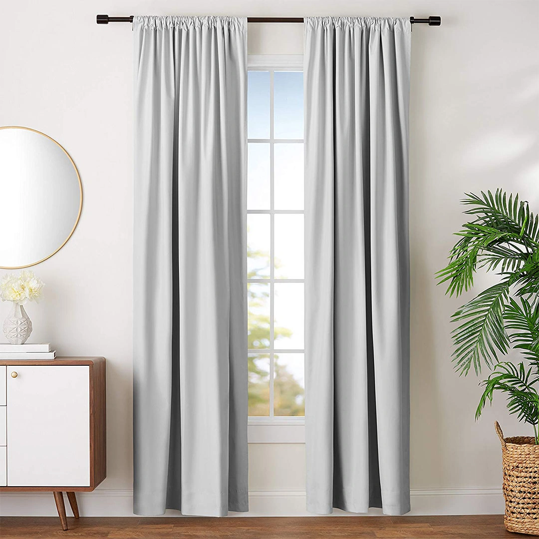 ستائر بلاك اوت لغرف المعيشة - لوح واحد - 270 سم عرض × 260 سم طول - فضي