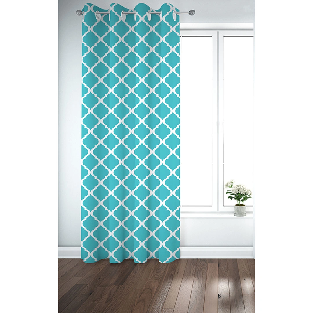 ستائر مطبوعة - لوح واحد - 130 سم عرض × 260 سم طول - فيروزي (PR1233q-11w)