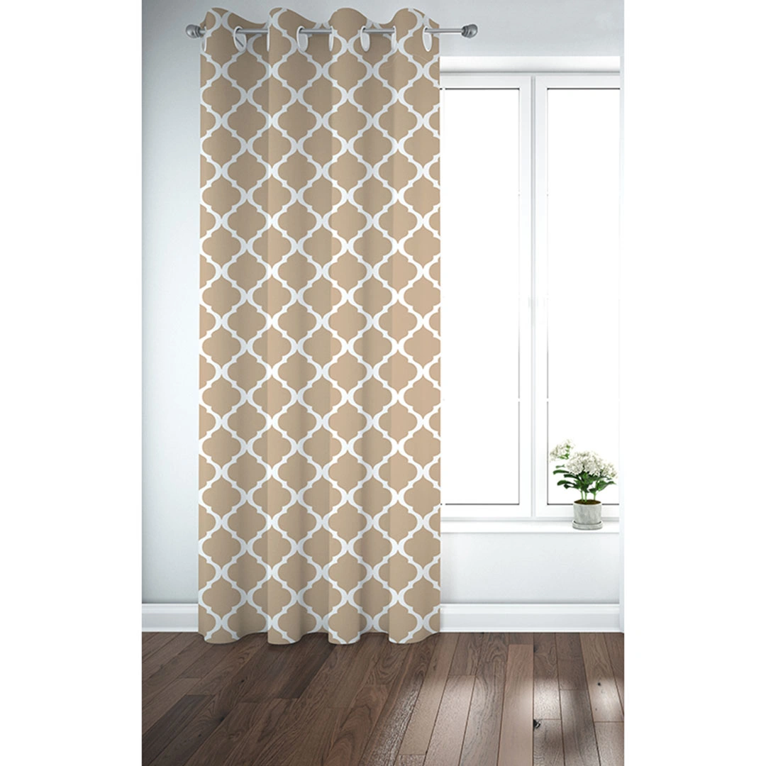 ستائر مطبوعة - لوح واحد - 130 سم عرض × 260 سم طول - بيج (PR1233q-6w)