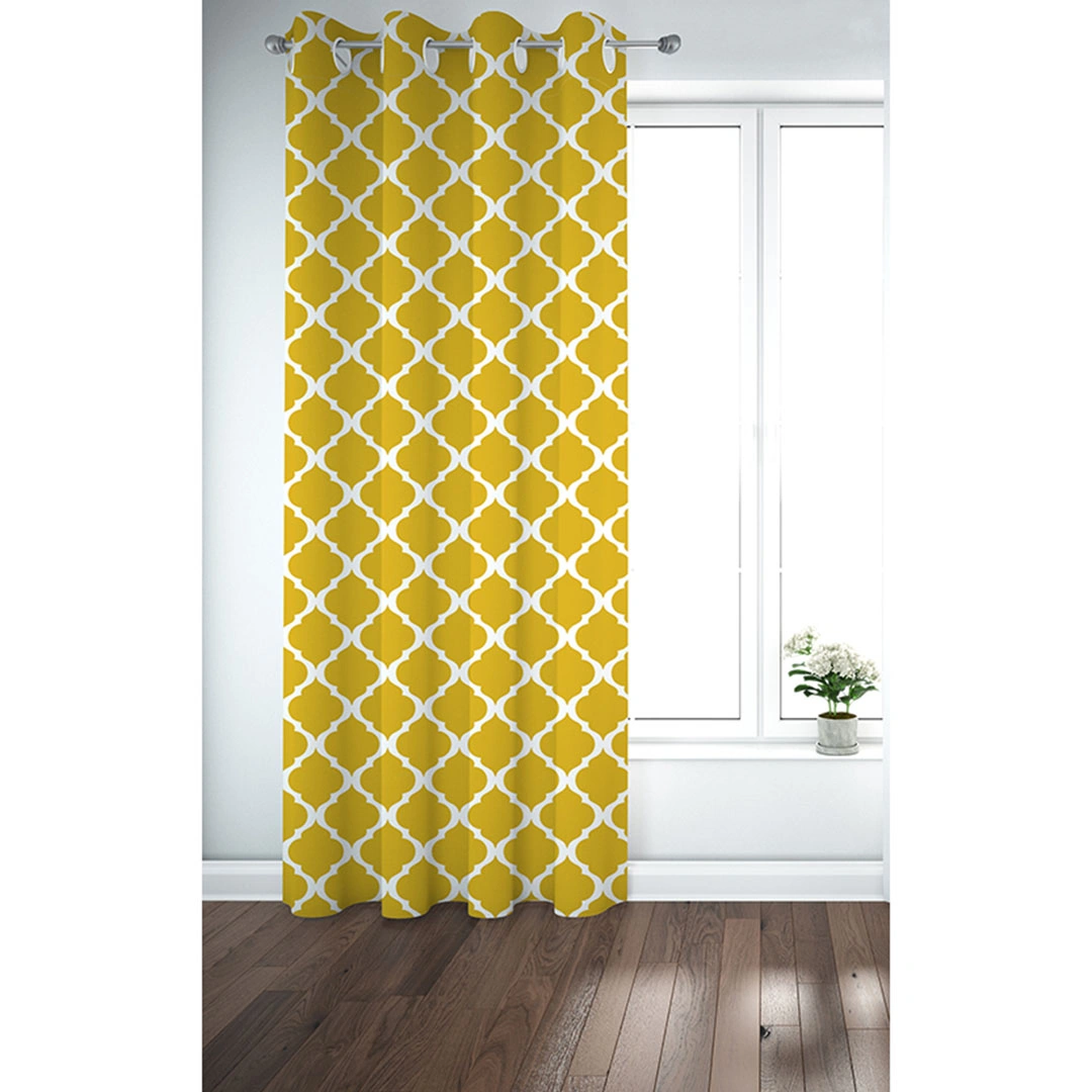 ستائر مطبوعة - لوح واحد - 130 سم عرض × 260 سم طول - خردلي (PR1233q-8w)
