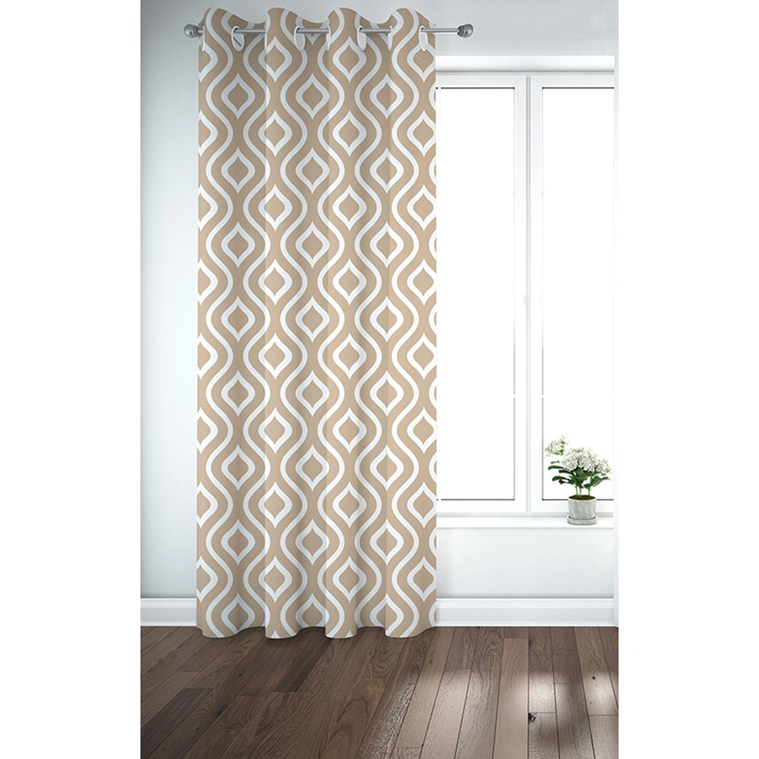 ستائر مطبوعة - لوح واحد - 130 سم عرض × 260 سم طول - بيج (PR1233t-6w)