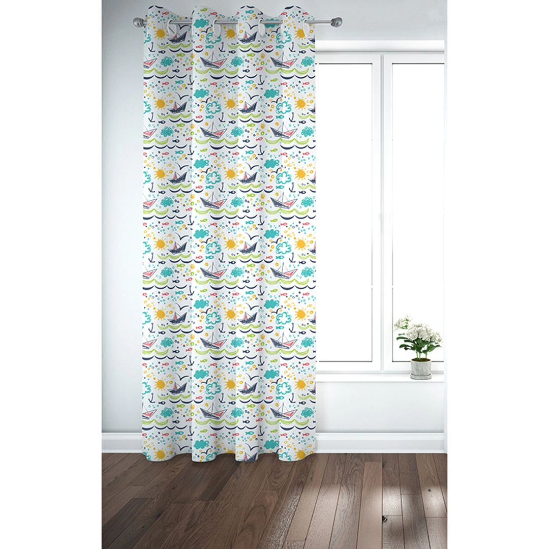 ستائر مطبوعة - لوح واحد - 130 سم عرض × 260 سم طول - متعددة الألوان (PR1234b)