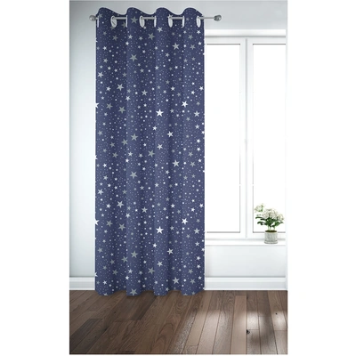 ستائر مطبوعة - لوح واحد - 130 سم عرض × 260 سم طول - أزرق داكن مع نجوم (PR1233c-2k)