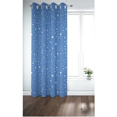 ستائر مطبوعة - لوح واحد - 130 سم عرض × 260 سم طول - أزرق مع نجوم (PR1233c-3k)