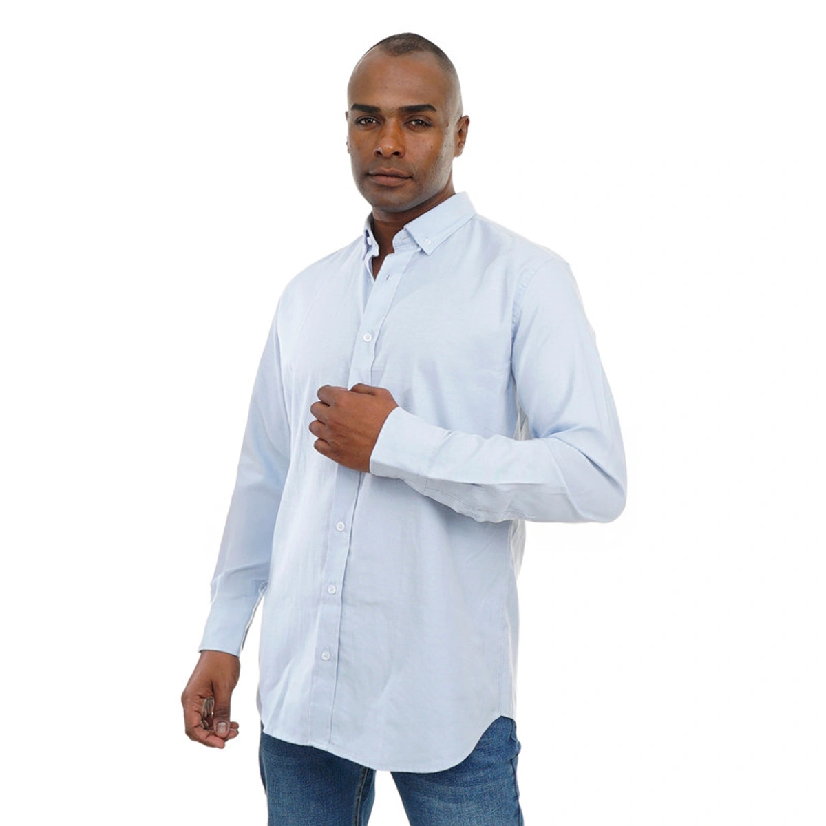 قميص رجالي كاجوال سادة بأكمام طويلة - 104010094