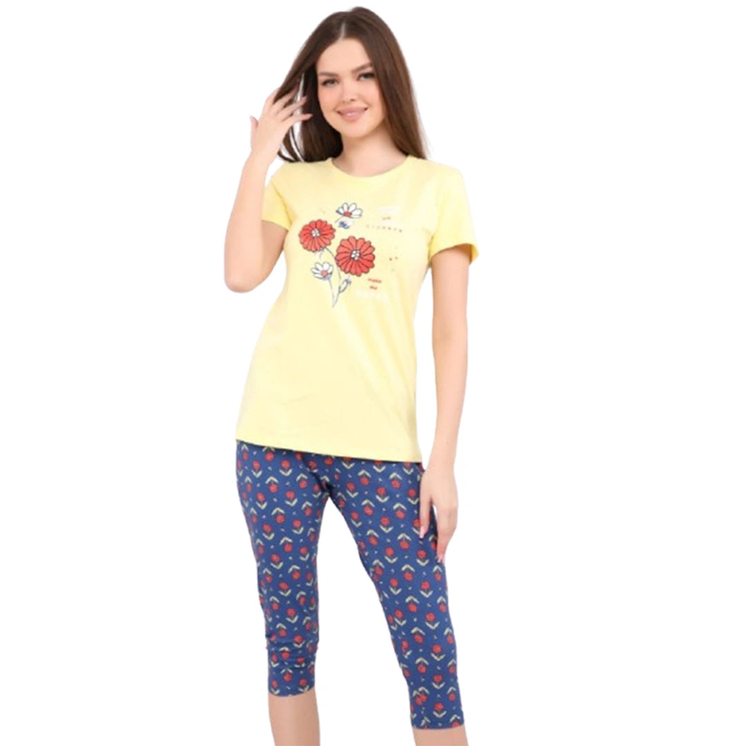 بيجامه حريمي قطعتين - قطن 302