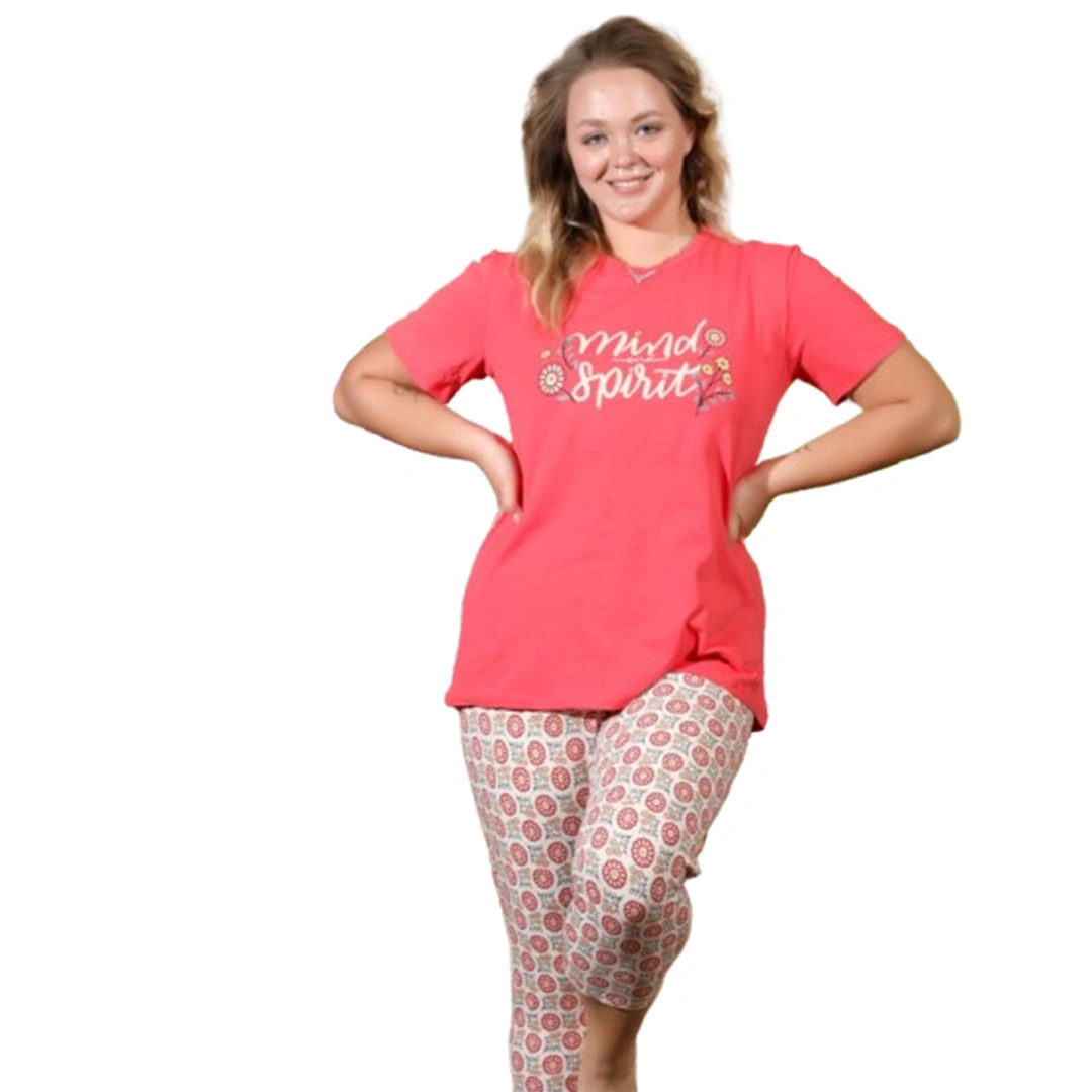 بيجامه حريمي قطعتين - قطن 313