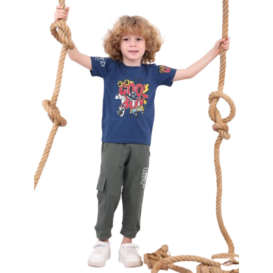 بيجامه اولادي صيفي قطن - 2 قطعة 104