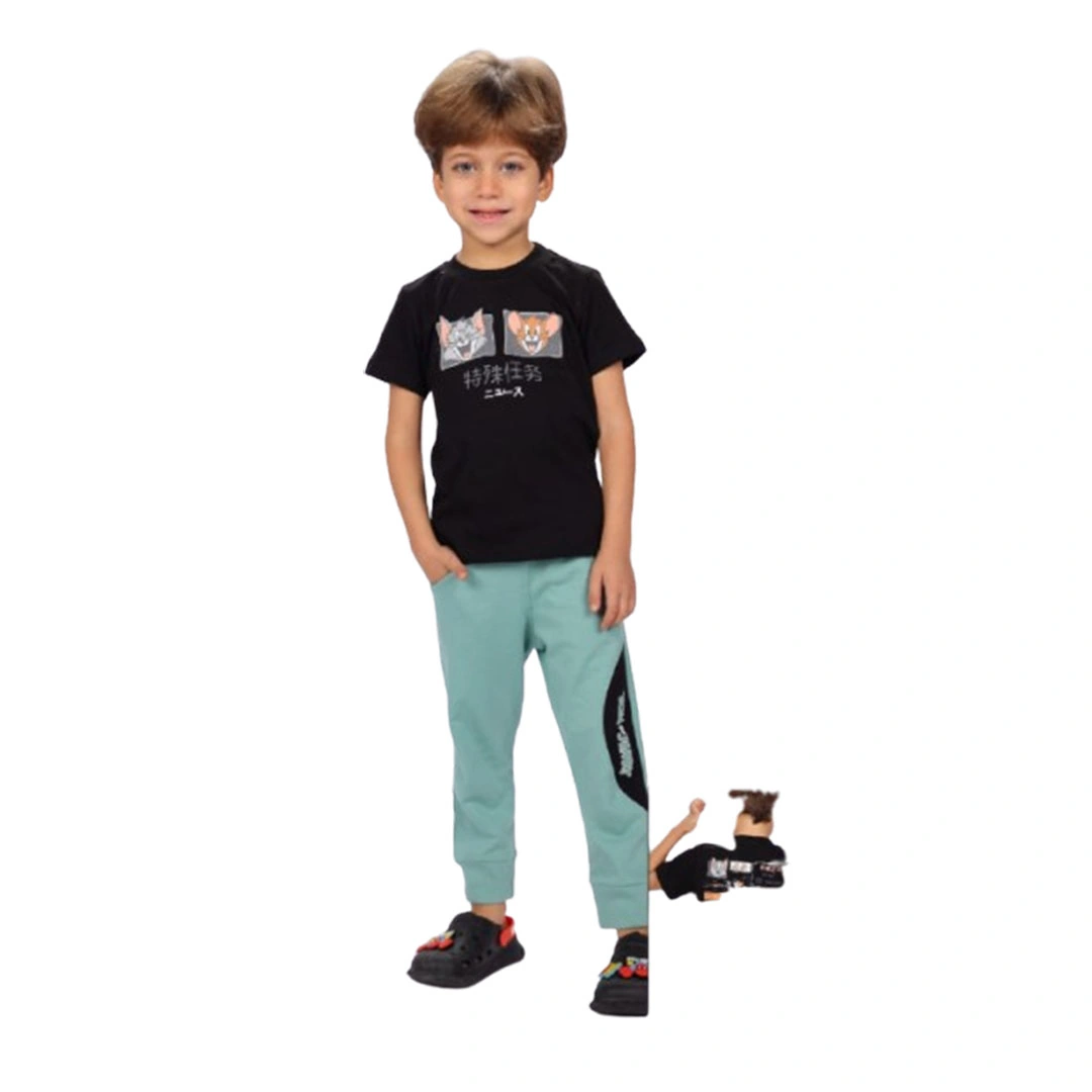 بيجامه اولادي صيفي قطن - 2 قطعة 120