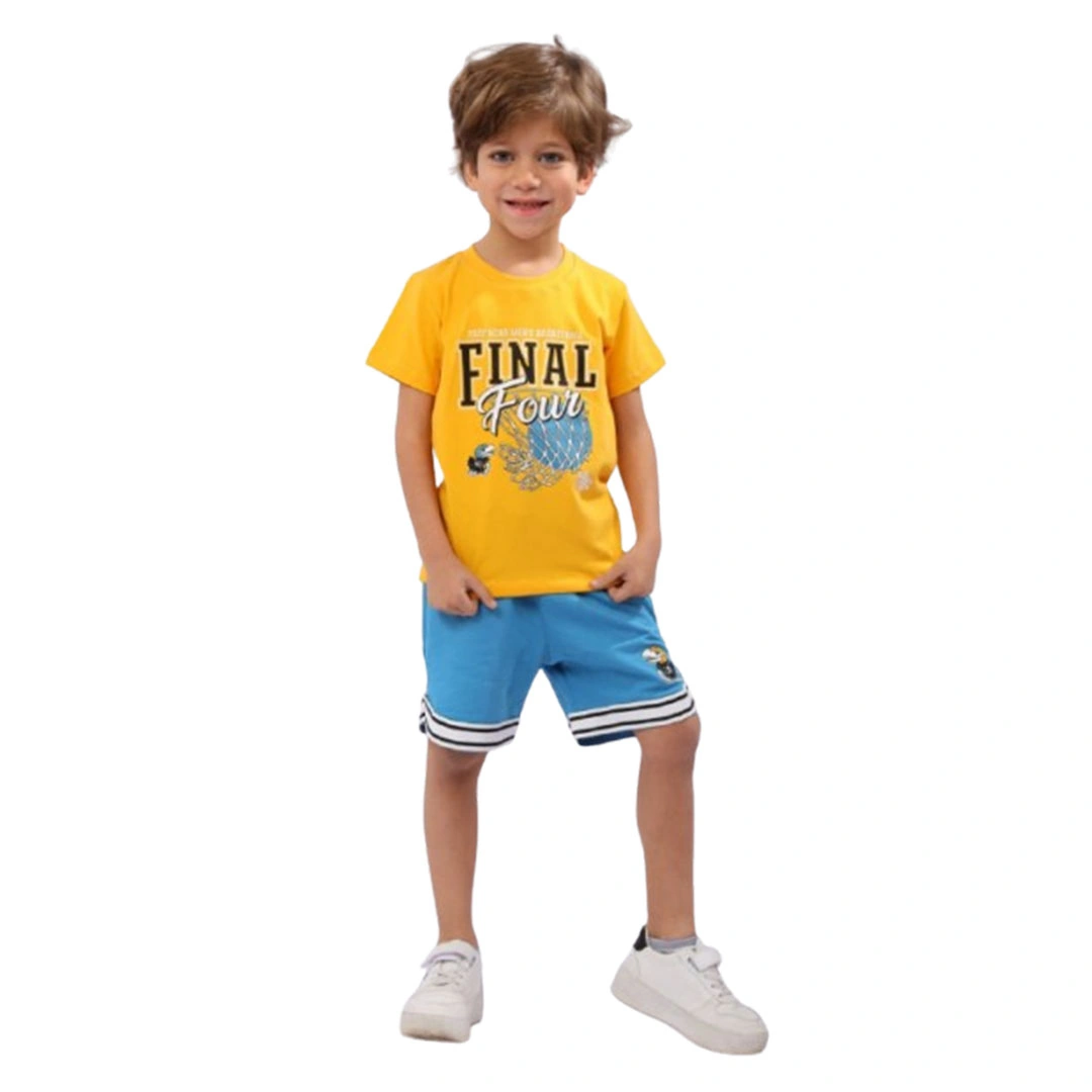 بيجامه ولادي صيفي قطن - 2 قطعة 128