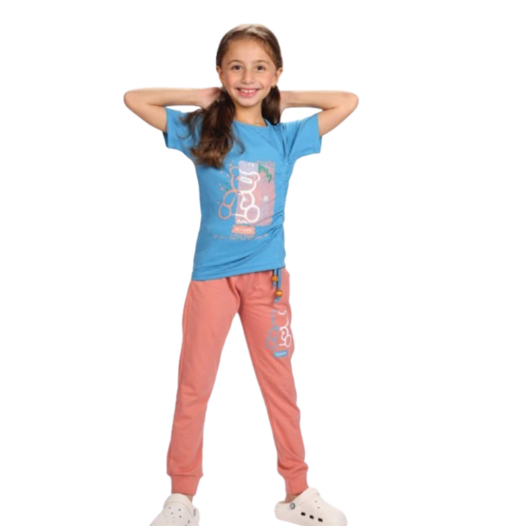 بيجامه بناتي صيفي قطن - 2 قطعة 213